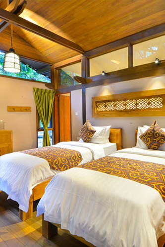The room scenery of Sukau Rainforest Lodge Villa room