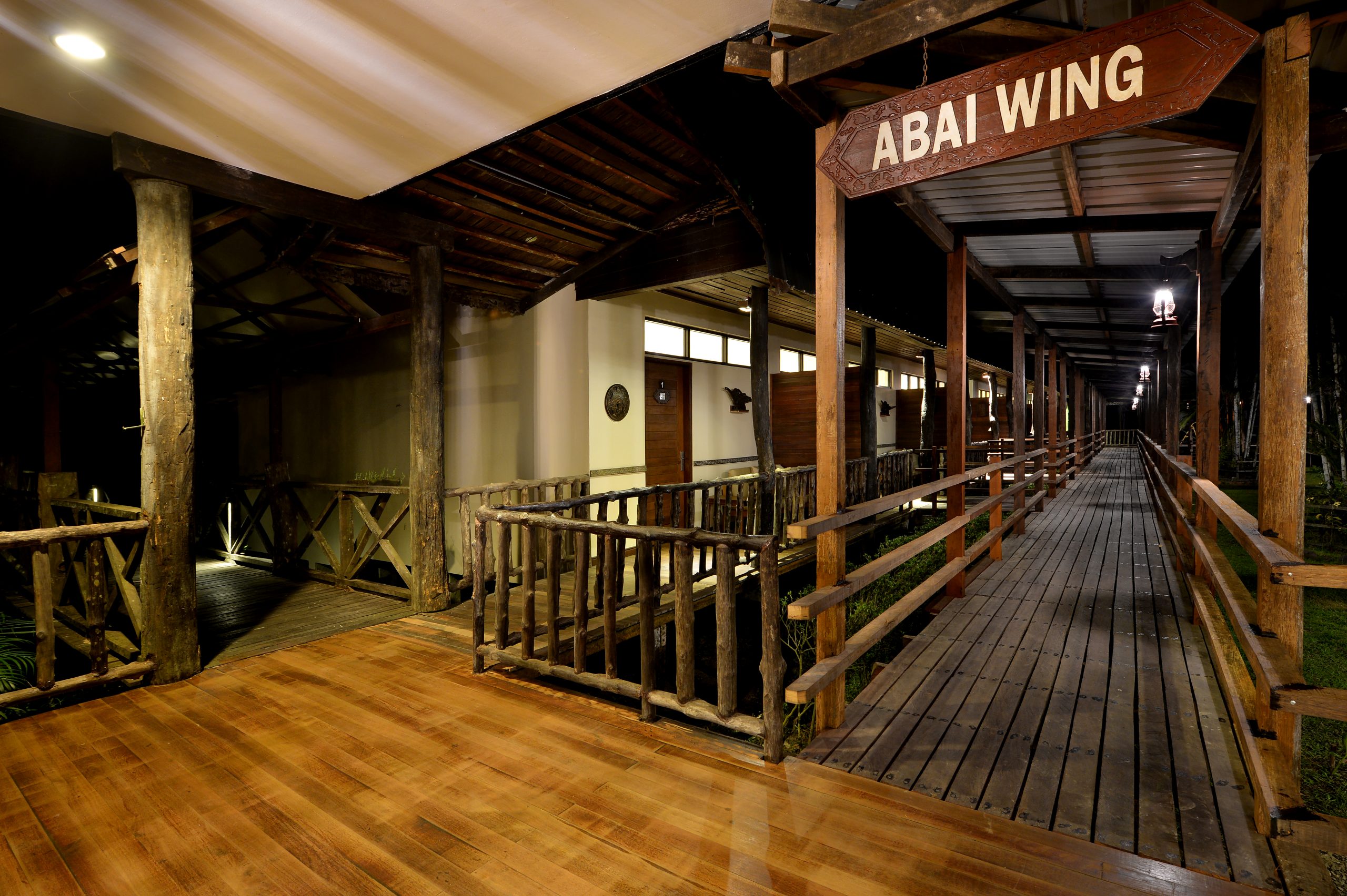 Walkway leading to the rooms at Sukau Rainforest Lodge