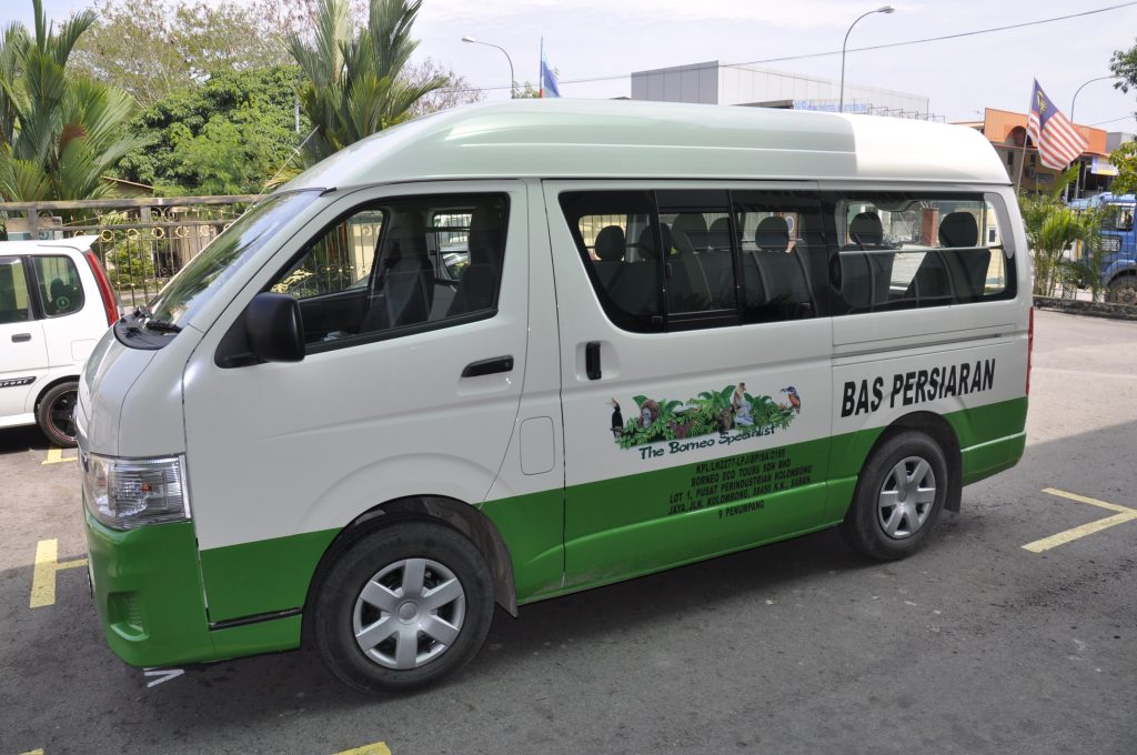 Borneo Eco Tours van vehicle parked at the company's Kota Kinabalu headquarter