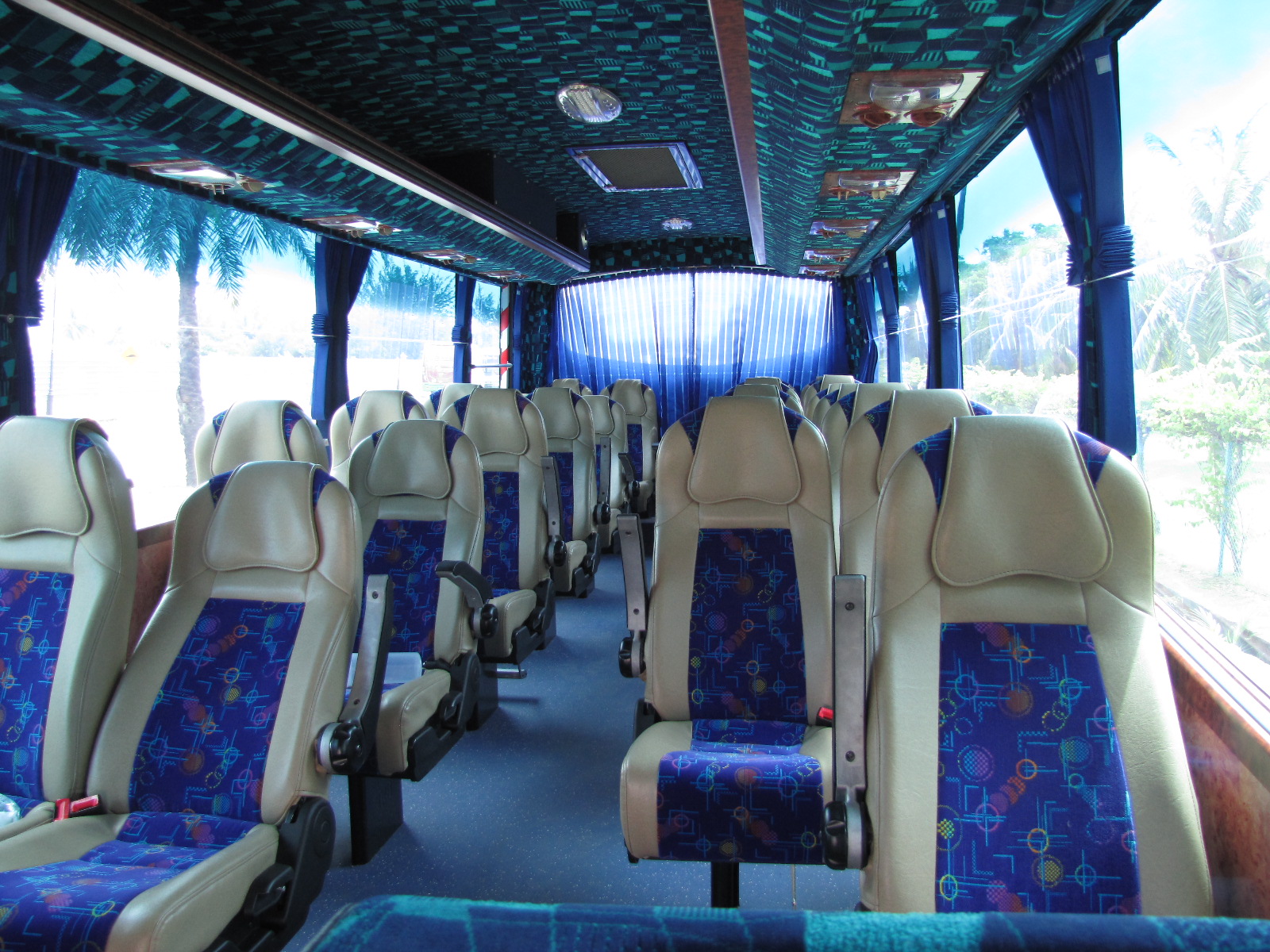 View inside Sukau Rainforest Lodge coach bus
