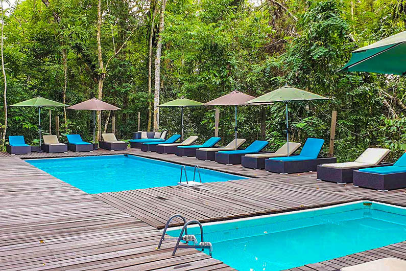 Sukau Rainforest Lodge two pools one for adults and one for kids
